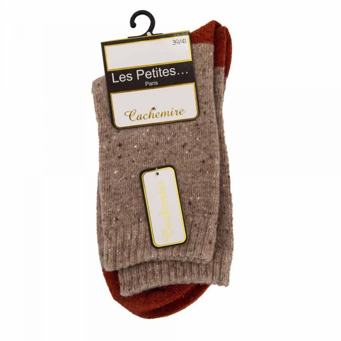 Chaussette pois carelle Femme LES PETITES PARIS Beige