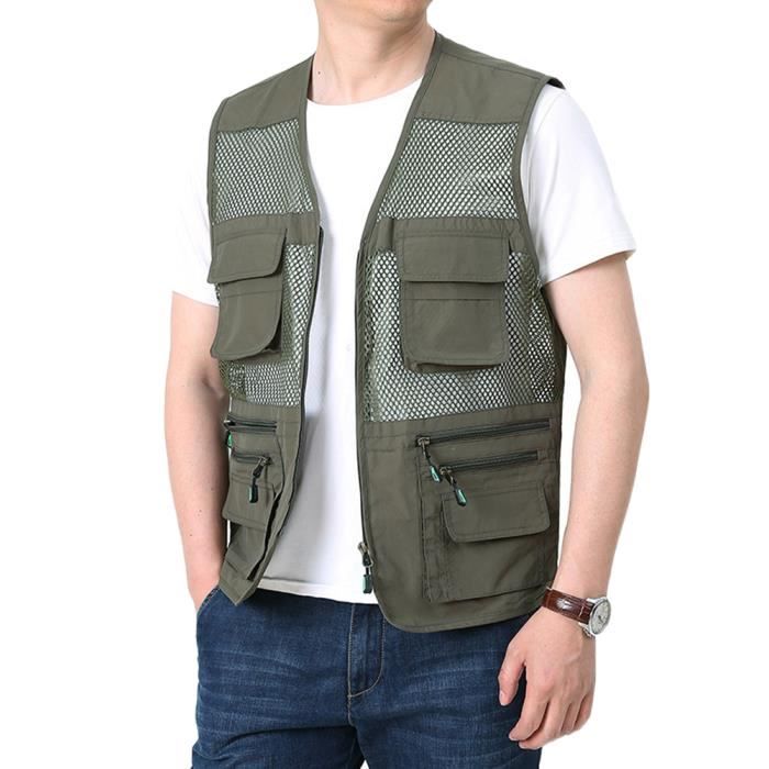 Gilet De Pêche Réglable Maxcatch - Multi-poches En Mesh - Taille Unique Unisexe
