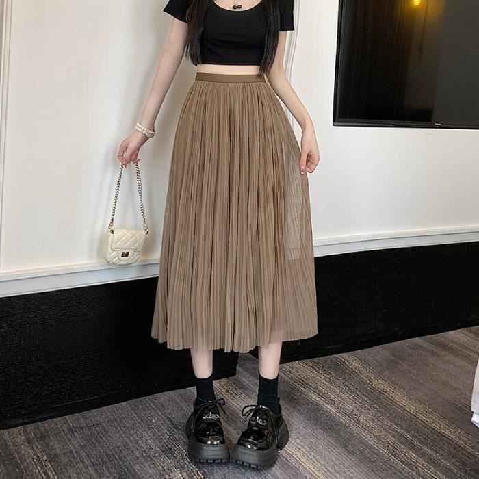 Jupe Jupe de bureau en Tulle pour femmes mode cor enne midi