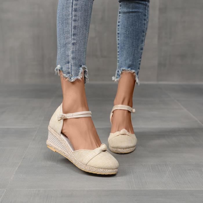 Chaussures d t pour dames plate forme talon compens sandales