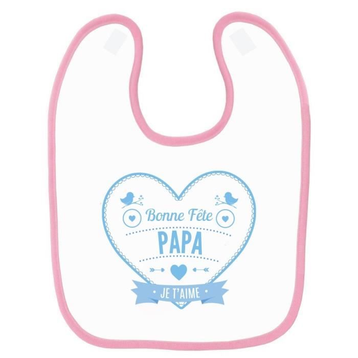 Bavoir Bebe Imprime Bonne Fete Papa Coeur Bleu Rose Cdiscount Puericulture Eveil Bebe
