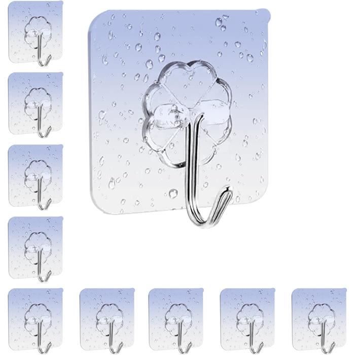 10 Pcs Crochet Adhesif Mural Charge Maximale 25kg, Accroche Serviette