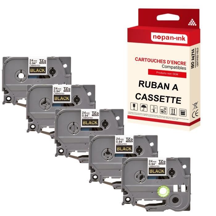 Cassette étiqueteuse Brother Originale Ruban Brother TZe-221 Noir Sur Blanc - Laminé 8m X 9mm - Pour Étiqueteuses P-touch - Résistant Eau Et UV Ruban Pour étiqueteuse Brother