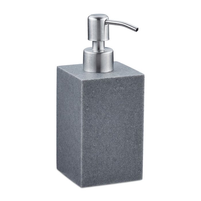 Distributeur Savon Relaxdays 300ml - Rechargeable, Pompe Inox - Blanc - Salle De Bain/Cuisine