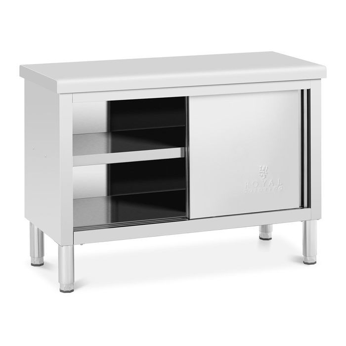 Meuble Bas Inox - Royal Catering - RCAT-120/50-WTP - Capacité 390 kg - Portes coulissantes