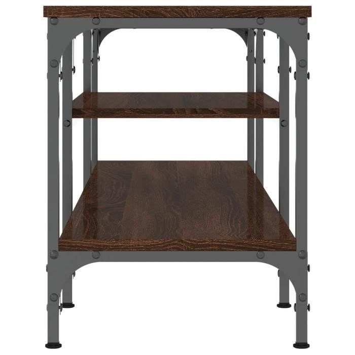Meuble TV avec LED chêne marron 100x34x50 cm bois d'ingénierie | Leroy Merlin