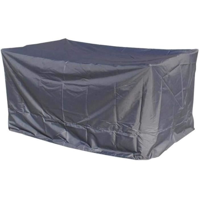 Housse De Protection Table Extérieure Rectangulaire 160x60x60 Cm – 420D Oxford Imperméable Anti-UV & Coupe-Vent – Noir