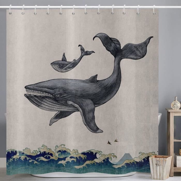 Rideau De Douche Poisson Tropical - 180x180 Cm, Polyester Imperméable - Anti -moisissure, Lavable, Avec 12 Crochets