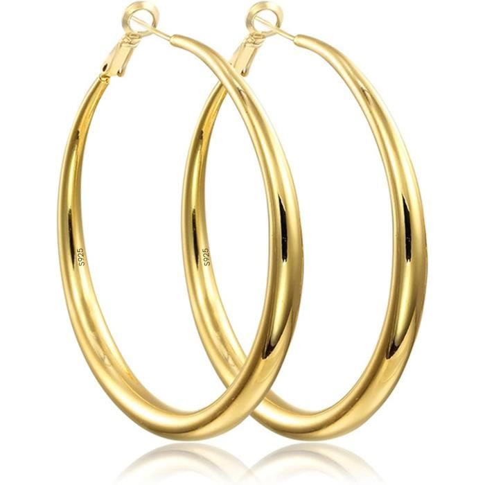 Boucles d'oreilles pendantes duo de ronds martelés plaqué or | Atelier de famille