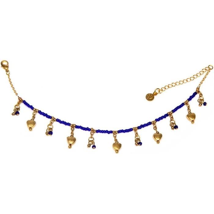 Bracelet De Cheville En Laiton Et Turquoise BRC018 - Style Ethnique - Neuf Sans Emballage