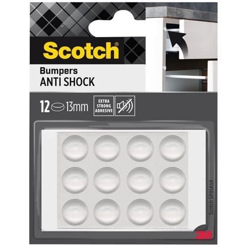 SCOTCH - Butée adhésive - Patin antichoc - Anti-bruit - Ø 12 mm - Transparent - Lot de 12 SCOTCH - Butée adhésive - Patin antichoc - Anti-bruit - Ø 12 mm - Transparent - Lot de 12