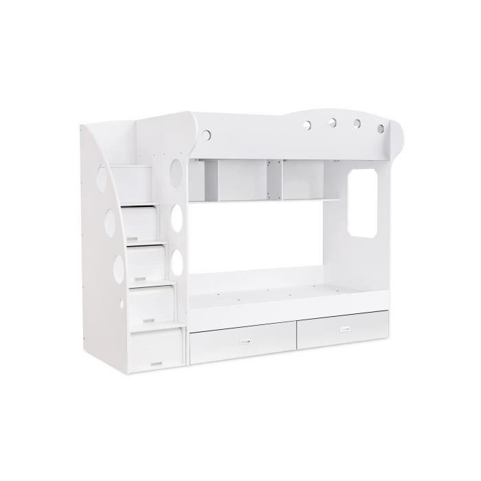 Lit Mezzanine Avec Escalier Et Niches Django Lit Combine Avec 2