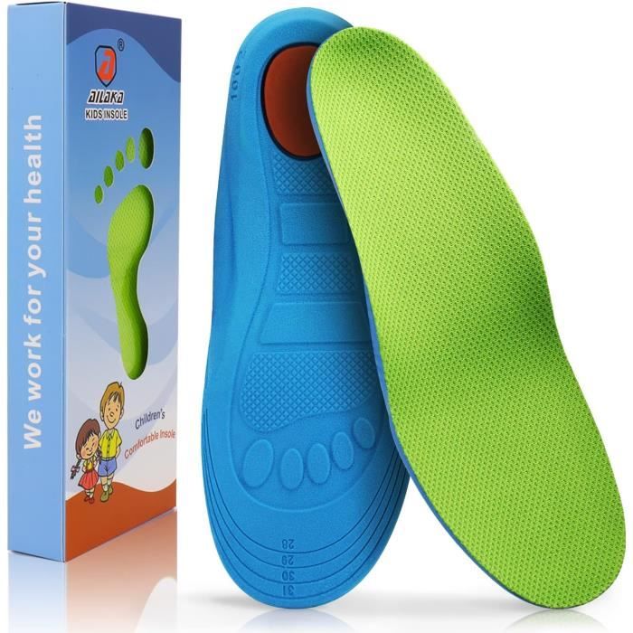 Semelles Orthopédiques Enfants Pour Pieds Plats - Soutien Voûte Plantaire, Gel Amortissant Avant-pied/talon