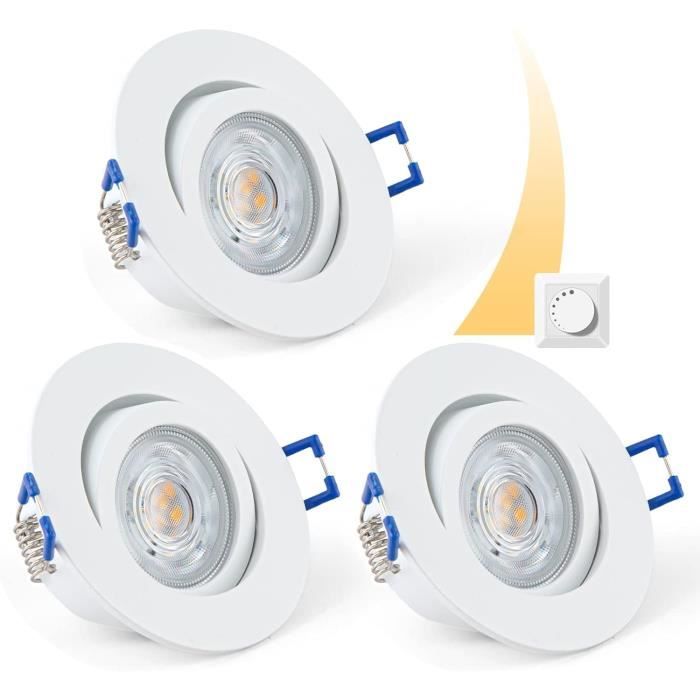 UISEBRT Lot de 20 Spots LED Encastrables Plat 5W Luminaire Spot Plafond  Encastré Aluminium Mini pour Cuisine Salon - Blanc Froid - Cdiscount Maison