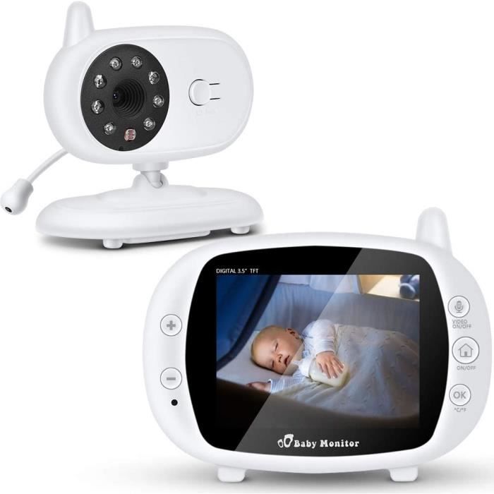 Moniteur vidéo bébé, Babyphone sans Fil avec Thermomètre - Caméra de  réglage à 360° - Conversation bidirectionnelle, Vision nocturne - Cdiscount  Puériculture & Eveil bébé