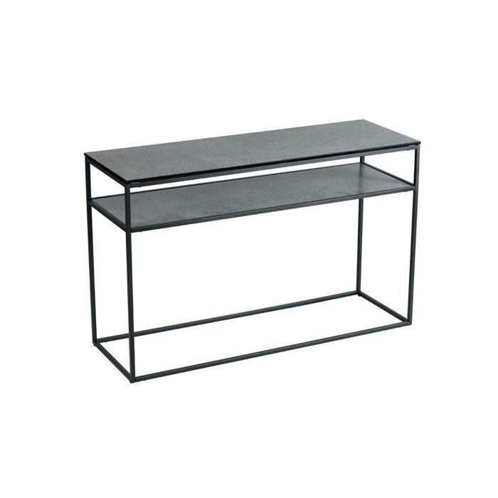 console acier/céramique anthracite mat - janie - l 120 x l 40 x h 75