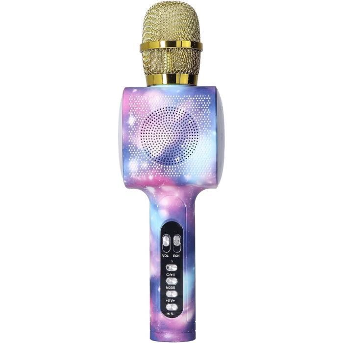 Microphone, Micro Karaoké Ergonomique Violet Portable Confortable Avec