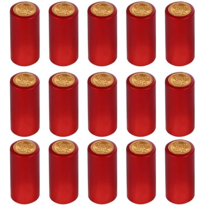 100 Capsules Thermorétractables Pour Bouteilles De Vin - PVC - 32x60mm - Noir