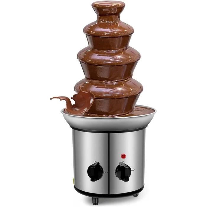 Fontaine à Chocolat 4 étages En Inox - 170W - Capacité 1kg - Pour Fondue Et Desserts - Fête Et Réception