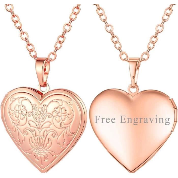 Collier Cœur Double Diamants - Or Blanc 14k, 18 Pouces, Neuf Avec étiquettes