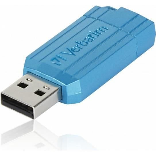 USB-Stick - Verbatim - PinStripe - 128 Go - USB Type-A 2.0 - Bleu