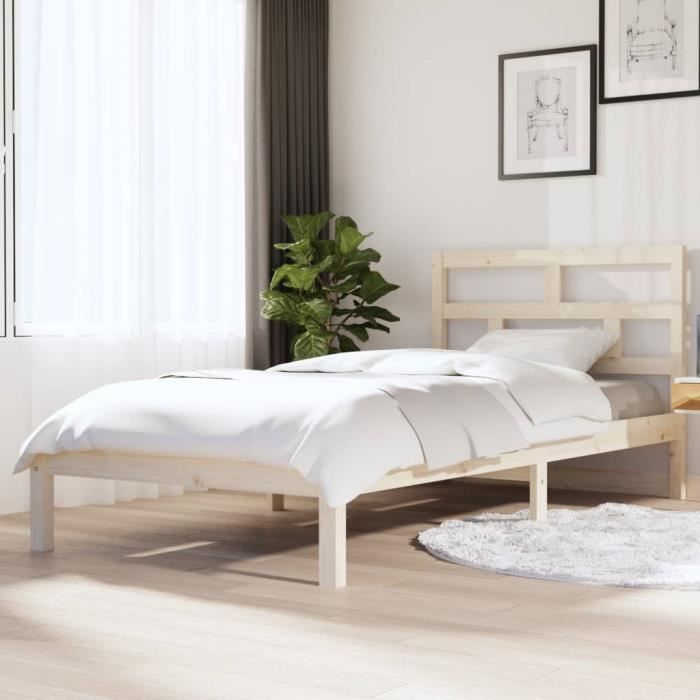 Lit simple pour adulte - Cadre de lit 90x190 cm Simple Bois massif BV458371 Lit simple pour adulte - Cadre de lit 90x190 cm Simple Bois massif BV458371