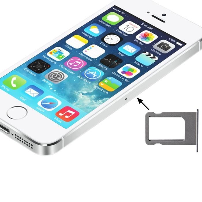 Goodwill Slash Bank Pièce détachée pour iPhone 5S Titulaire carte Sim Argent - Cdiscount  Téléphonie