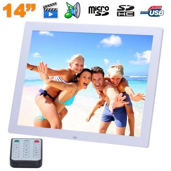 Cadre Photo Numérique 13 Pouces écran IPS – Rotation Automatique, Mémoire 32 Go, Calendrier, Réveil