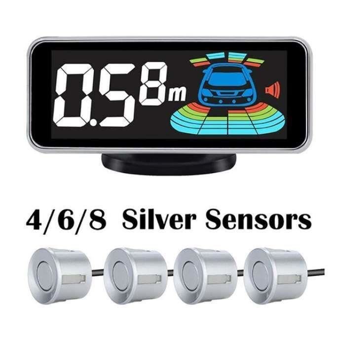 Kit Radar De Recul Voiture - 4 Capteurs Blancs + Afficheur LED Et Buzzer - Neuf