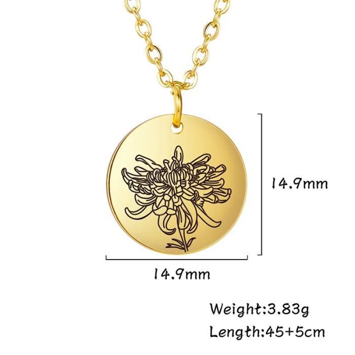 Collier tendance en acier inoxydable avec détails strass design unique