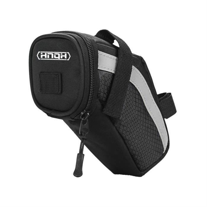 Sac De Selle Vélo étanche - Pochette Sous-Siège 20x8x6 Cm Avec Fermeture Éclair Et Bande Réfléchissante
