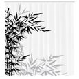 Abakuhaus Bambou Rideau de Douche, Feuilles de bambou plantes, 175 x 240 CM, Noir et blanc-1