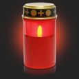 1 bougie funéraire à LED - Brûleur permanent avec effet de vacillement réaliste - Bougie rouge de 12 cm de haut et 7 cm de long -138-1
