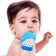 Gants en silicone de dentition pour bébés nouveau-nés, mitaines en silicone de dentition pour bébé sans BPA, gants Molars, bleu-1