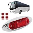 Garosa Lumière LED de camion 10pcs Feu de Gabarit Latéral 3LED Lampe Piranha Antipoussière Étanche pour Camion Remorque(Rouge )-1