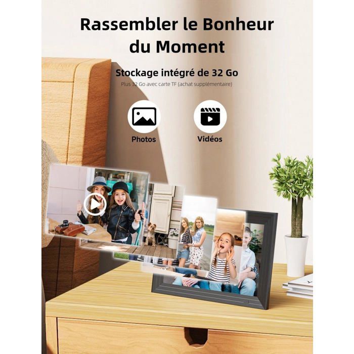 Cadre Photo Numerique UCMDA Cadre Photo Numérique – Cadre Photo Numérique Intelligent WiFi Cadre Photo Numérique Connecté