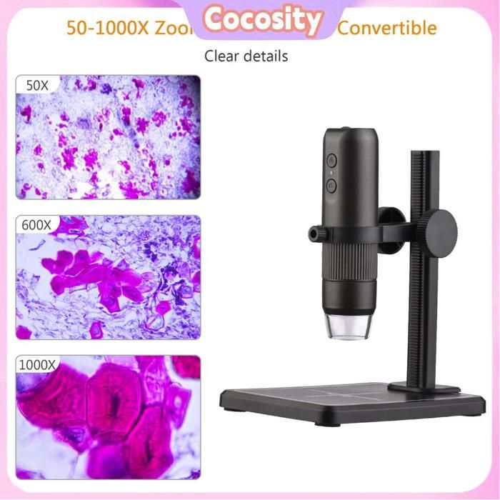 Microscope Numérique Portable Pour Enfants – Mini Loupe 500x Avec écran IPS 2 Pouces, 8 LED, Rose, Idéal Pour Explorer La Nature