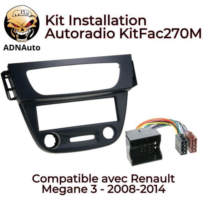 Kit Adaptateur Autoradio ADNAuto KITFAC270N compatible avec Renault Megane 3 - Noir - Serie Ge! - Auto Kit Adaptateur Autoradio ADNAuto KITFAC270N compatible avec Renault Megane 3 - Noir - Serie Ge! - Auto