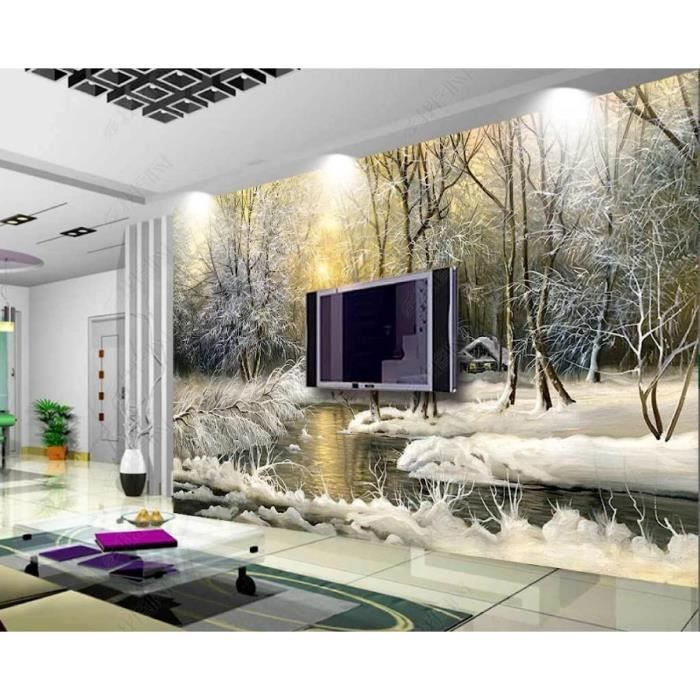 Papier Peint Panoramique Jungle Sky Animal 3D Poster Mural pour Salon Chambre Décoration Murale