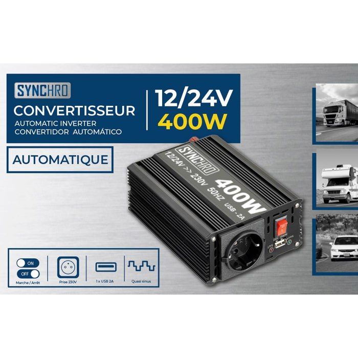 Convertisseur Tension 48V Vers 12V SUPERNIGHT 20A 240W - Transformateur DC Pour Voiture, Camion, Bateau