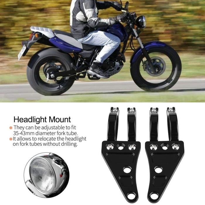 Patte de Fixation Phare Moto 41mm - Montage des phares Support de serrage  tête de la lampe Porte-fourche 38-41mm for moto 2 pièces - Cdiscount Auto
