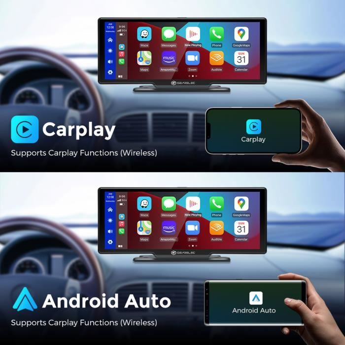 10 1 Pouces Voiture DVD Carplay Android Auto Moniteur Stéréo Avec Caméra De  Recul Écran Tactile Prise En Charge WiFi Miroir Lien Volant Cont2554 Du  129,88 €