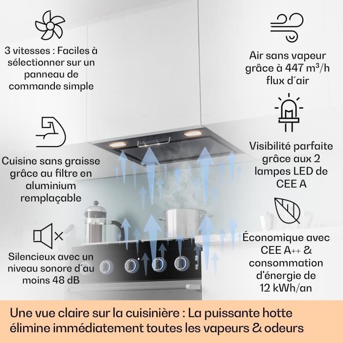 Hotte Groupe filtrant ELECTROLUX LFG525S L 60 cm - Inox - Evacuation /  Recyclage - 600 m3 air max/h - 63 dB max - 3 vitesses - Cdiscount  Electroménager