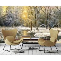 Papier Peint 3D Flocon De Neige 7279NA – Effet Neige, Peinture Murale Pour La Famille, Fabrication Allemande