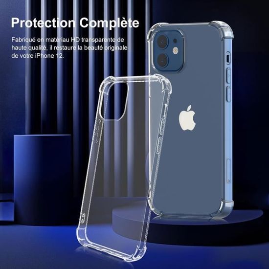 Coque Silicone Transparente IPhone 13/14 - Compatible MagSafe - Protection Anti-choc Avec Verre Trempé Inclus