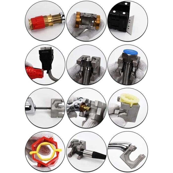 Clé De Plomberie Multifonction En Acier, Pour Robinet, Tuyau D'eau