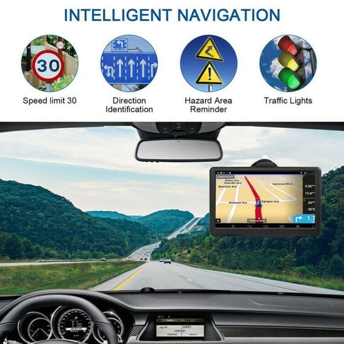 GPS Voiture 7 Pouces (18cm) - Écran Tactile - Cartes Europe/UK - Pour Voiture, Camion, Camping-car - 8Go