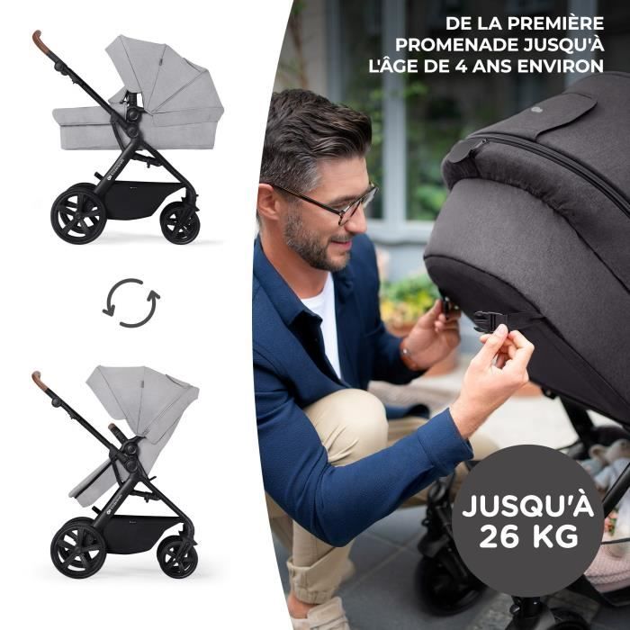 Kinderkraft Poussette trio combinée 3en1 XMOOV dark gray