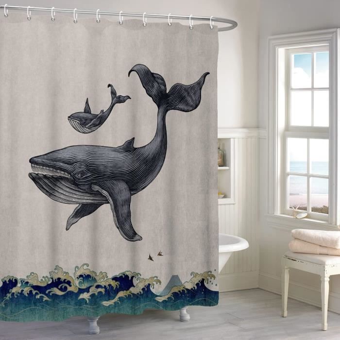 D-180*180 Cm -Rideau De Douche En Tissu Imprimé Pétales De Rose, Grand