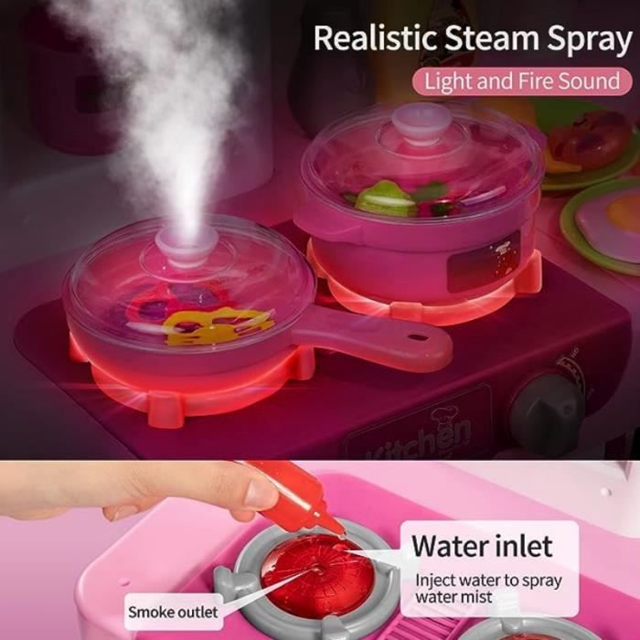 LIFEZEAL Jeu de Cuisine pour Enfants de 38 Pièces avec Son, Lumières